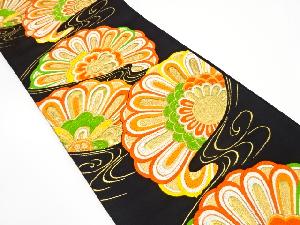 アンティーク　流水に菊模様織り出し袋帯（着用可）